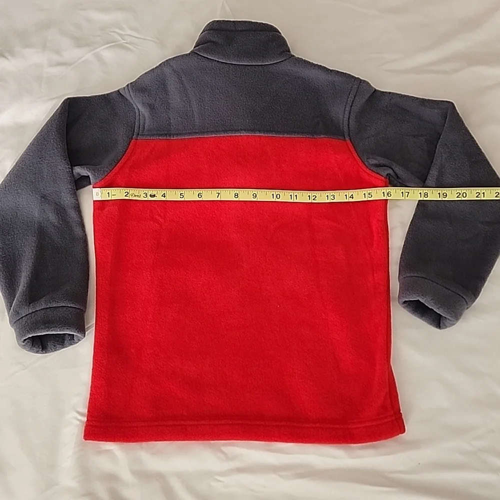 Columbia Two-Tone Red and Gray Fleece Jacket. Size Small 8 - Picture 6 of 8